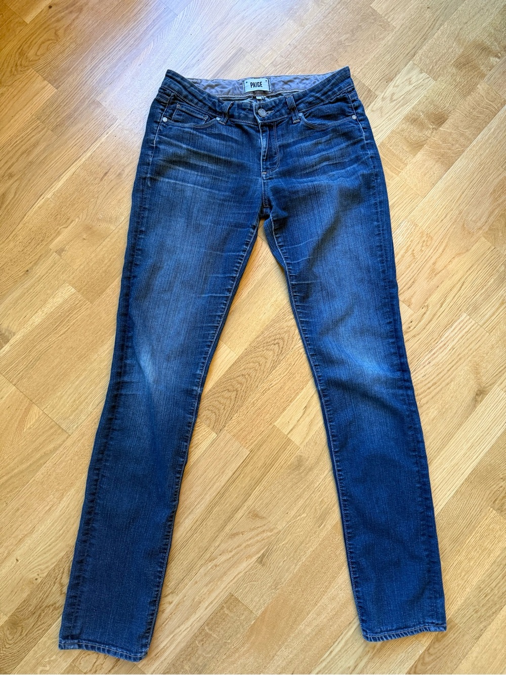 PAIGE Skyline Straight Leg Jeans in Dark Blue Wash